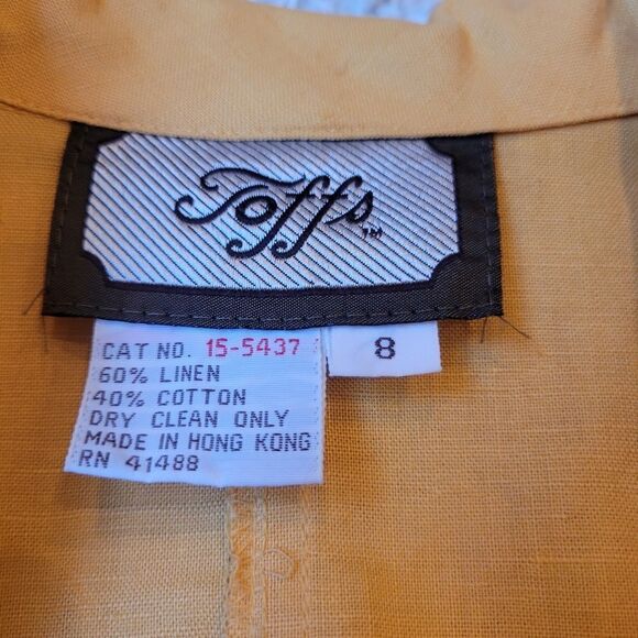 Toffs Vintage Yellow Linen Blazer - Picture 5 of 5